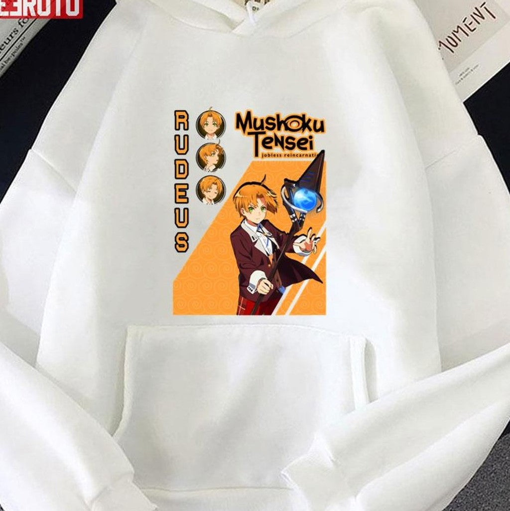 Rudeus Yellow Colour Mushoku Tensei Vintage Retro Unisex Hoodie - T-Shirt, Sweatshirt, Hoodie