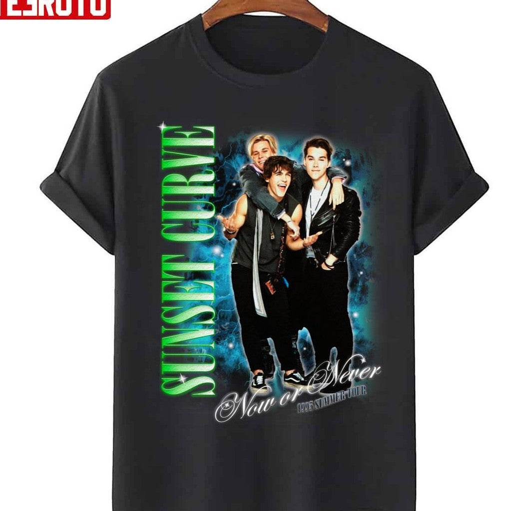 Now Or Never 1995 Tour Sunset Curve Bootleg Unisex T-Shirt - T-Shirt, Sweatshirt, Hoodie