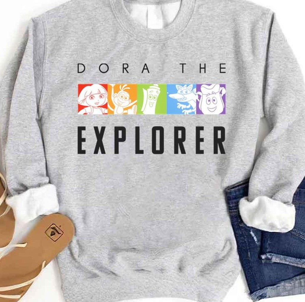 Rainbow Boxes Dora The Explorer Unisex Sweatshirt - T-Shirt, Sweatshirt, Hoodie