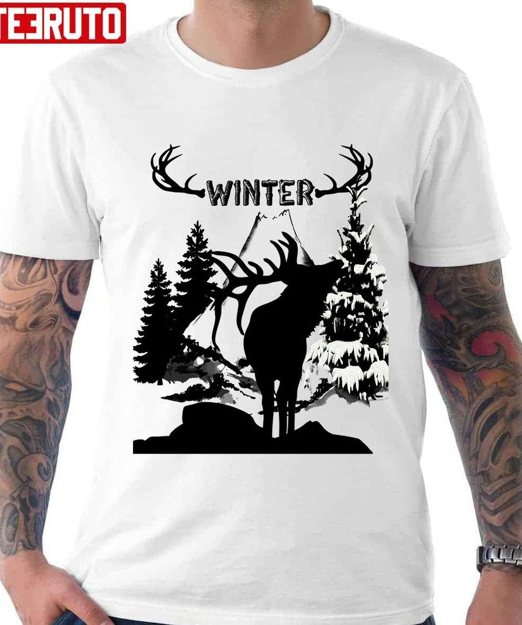 Nature Winter Mood Deer Unisex T-Shirt - T-Shirt, Sweatshirt, Hoodie