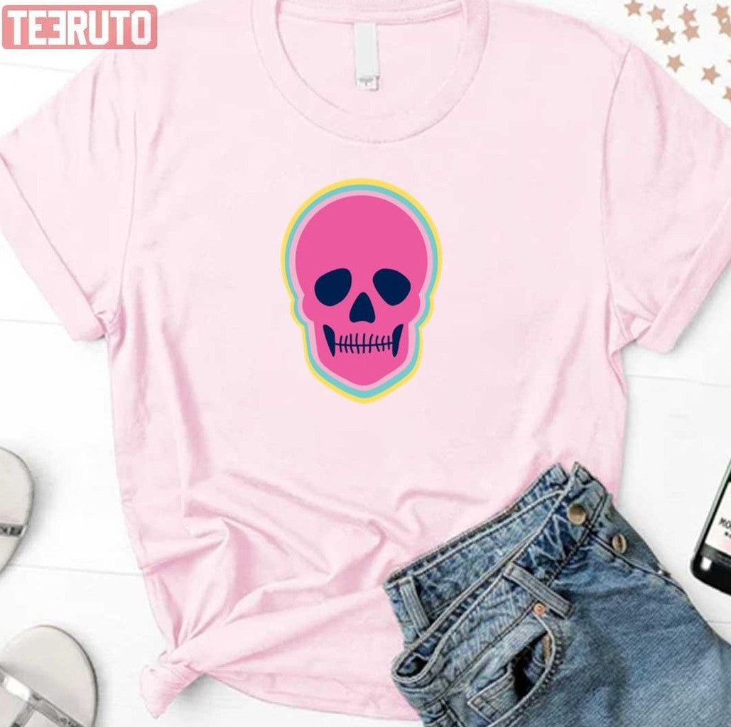 Pink Layered Skull Unisex T-Shirt - T-Shirt, Sweatshirt, Hoodie