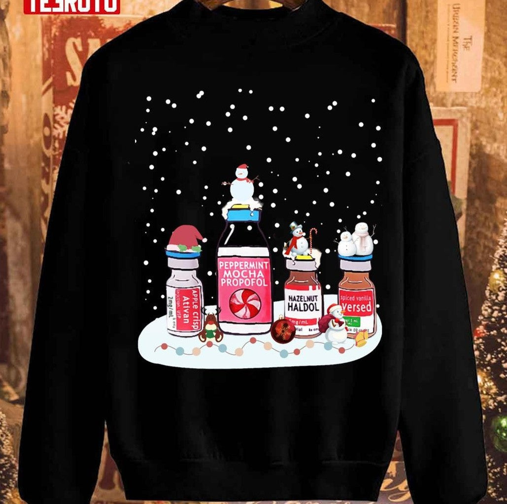 Peppermint Mocha Propofol Cute Christmas Nurse Rn Sweatshirt - T-Shirt, Sweatshirt, Hoodie