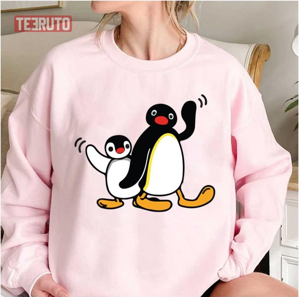 Say Hi To Pingu 90s Cartoon Unisex Sweatshirt - T-Shirt, Sweatshirt, Hoodie