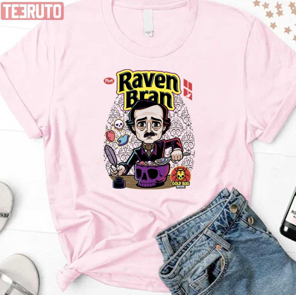 Raven Bran Cartoon Edgar Allan Poe Unisex T-Shirt - T-Shirt, Sweatshirt, Hoodie
