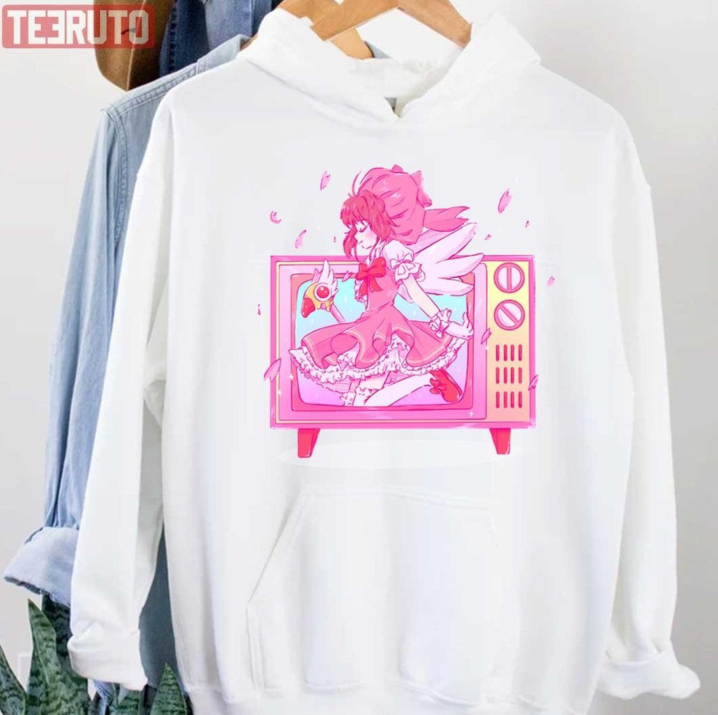 Sakura Retro Tv Design Cardcaptor Sakura Unisex Hoodie - T-Shirt, Sweatshirt, Hoodie