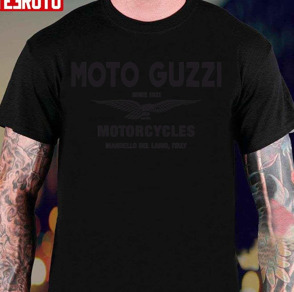 Moto Guzzi Motorcycle Vintage Retro Black Unisex T-Shirt - T-Shirt, Sweatshirt, Hoodie