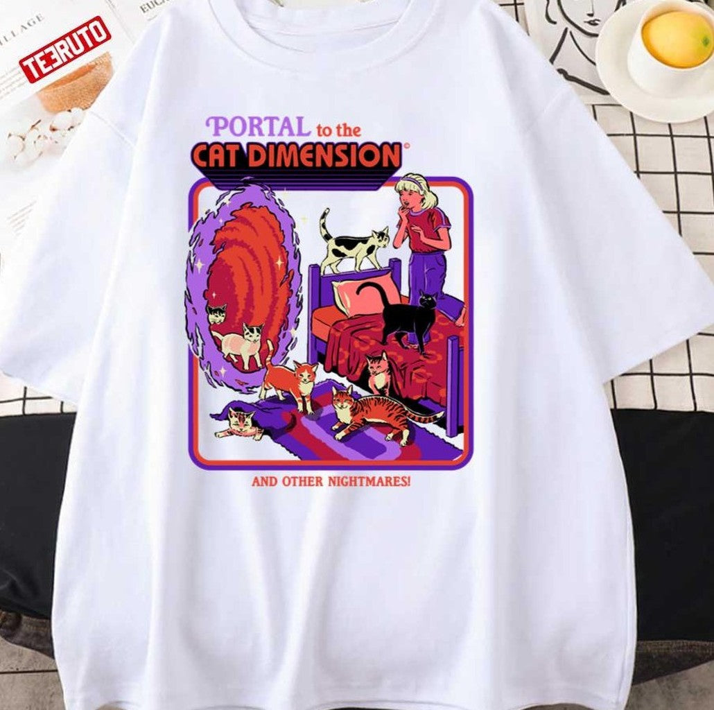 Portal To The Cat Dimension Funny Vintage Kids Art Unisex T-Shirt - T-Shirt, Sweatshirt, Hoodie