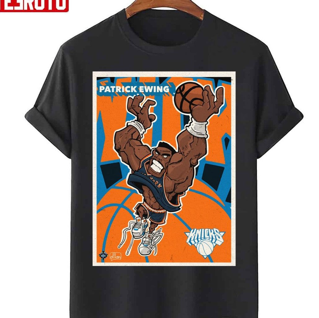 Patrick Ewing Cartoon Design Basketball Legend Unisex T-Shirt - T-Shirt, Sweatshirt, Hoodie