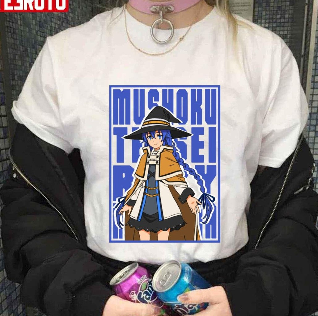 Anime Mushoku Tensei Jobless Roxy Insert Blue Colour Unisex T-shirt - T-Shirt, Sweatshirt, Hoodie