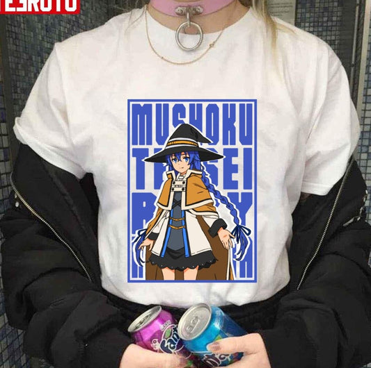 Anime Mushoku Tensei Jobless Roxy Insert Blue Colour Unisex T-shirt - T-Shirt, Sweatshirt, Hoodie