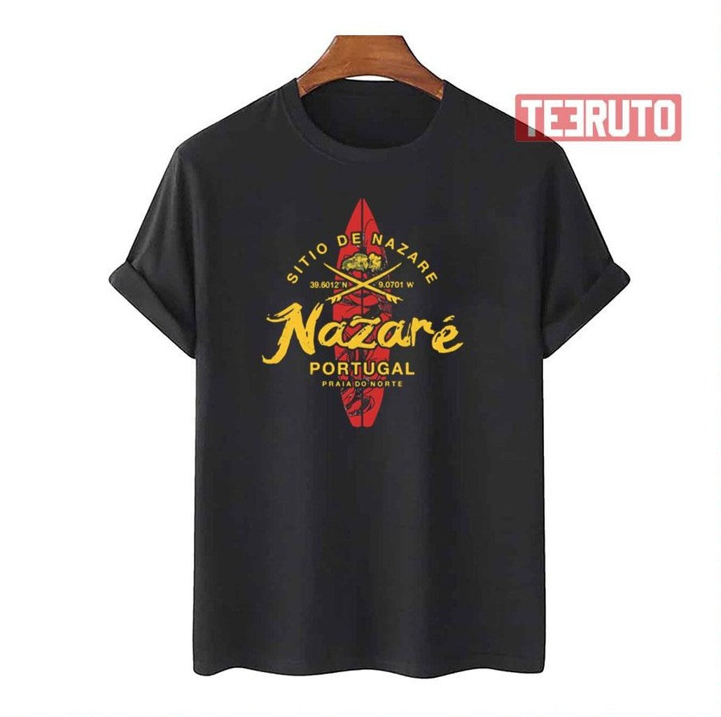 Nazare Portugal Vintage Surfing Unisex T-Shirt - T-Shirt, Sweatshirt, Hoodie
