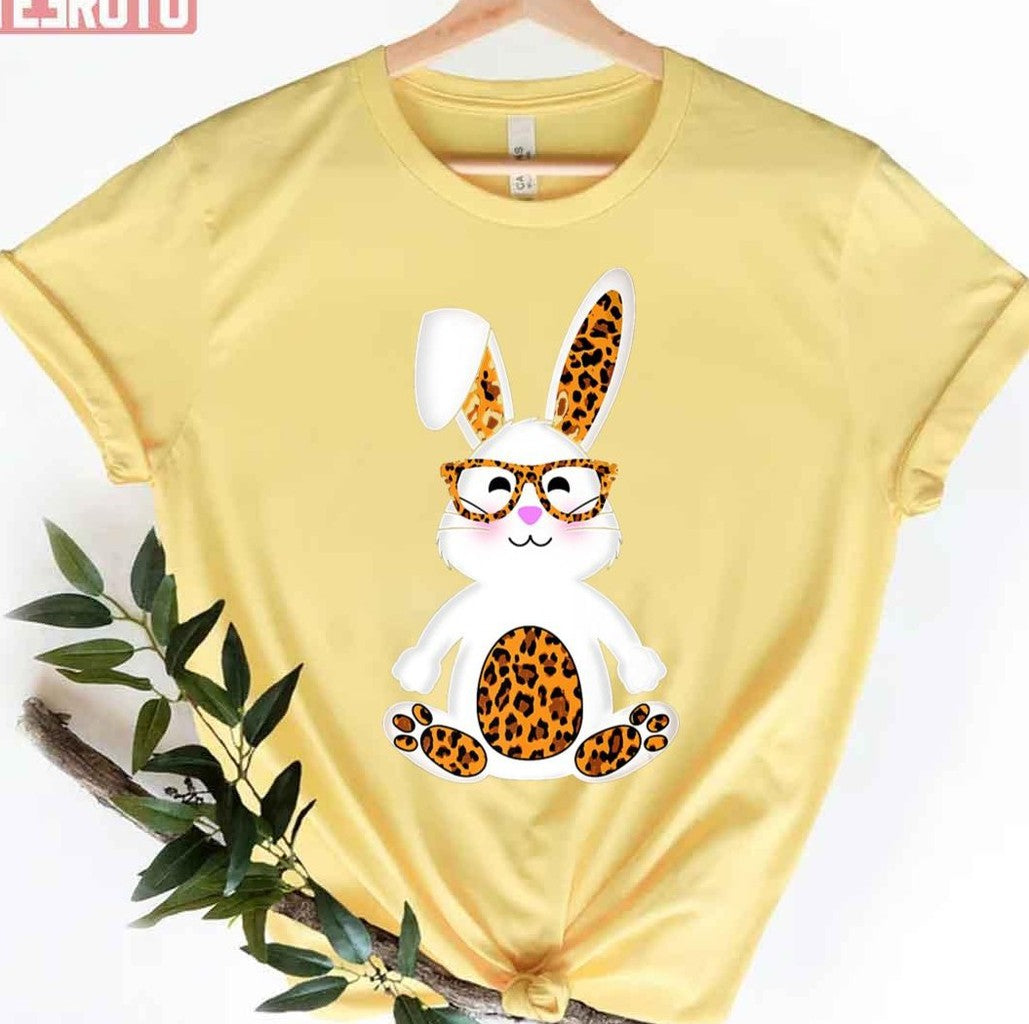 Rabbit With Sunglasses Leopard Cute Easter Egg Women T-Shirt - T-Shirt, Sweatshirt, Hoodie