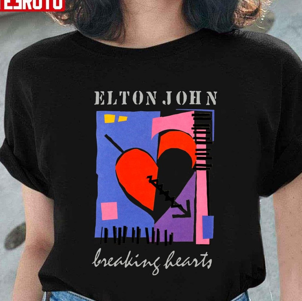 Retro Breaking Hearts Elton John Unisex T-Shirt - T-Shirt, Sweatshirt, Hoodie
