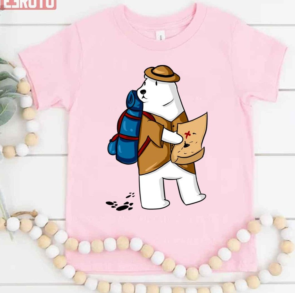 Polar Bear Goes Camping Hiking Unisex T-Shirt - T-Shirt, Sweatshirt, Hoodie