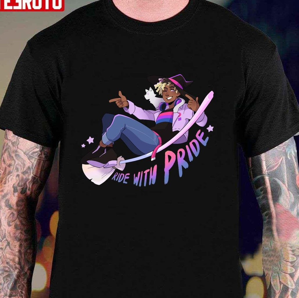 Ride With Pride Bi Unisex T-Shirt - T-Shirt, Sweatshirt, Hoodie