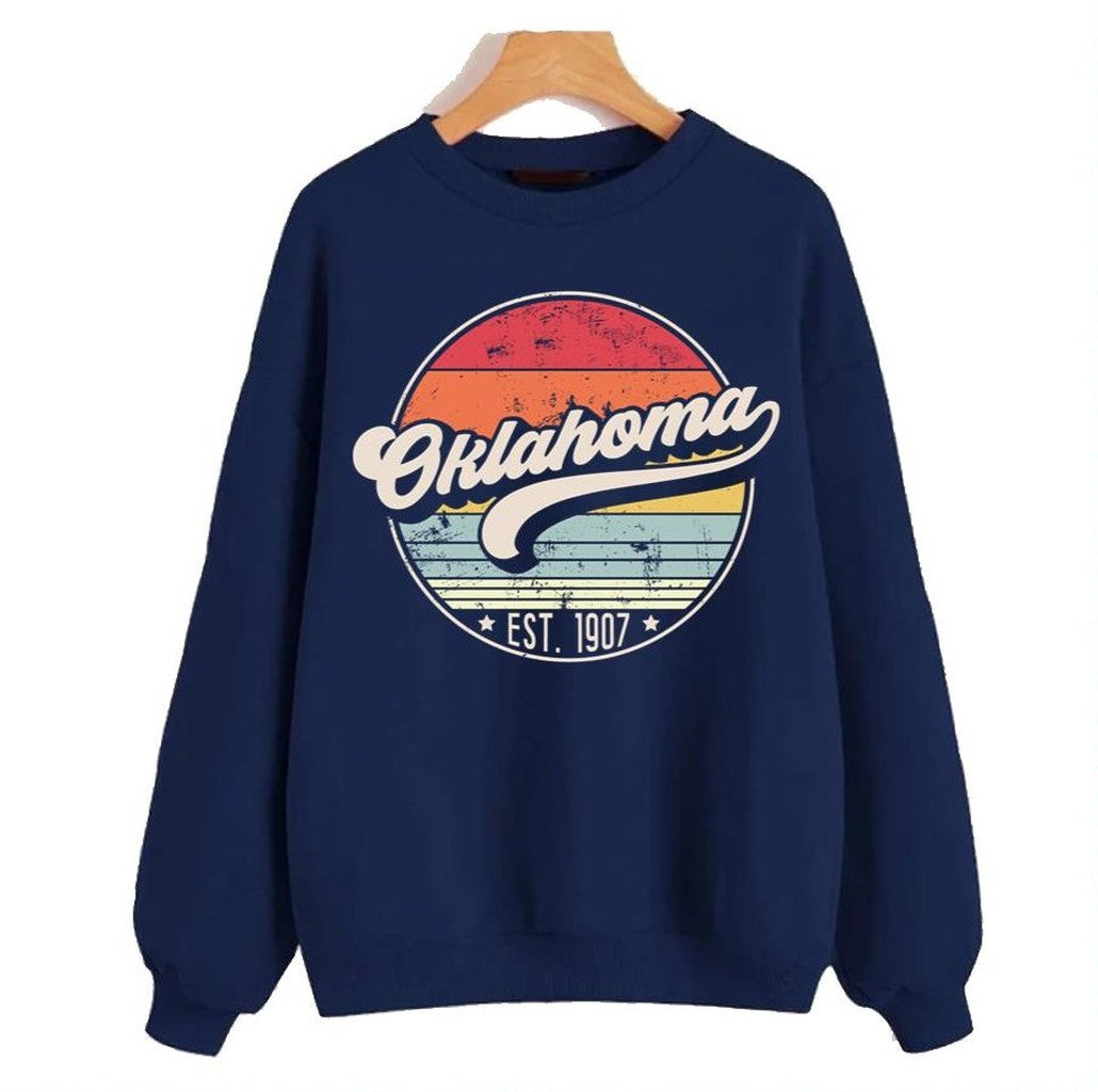 Retro Oklahoma Distressed Sunset Design Unisex Sweatshirt - T-Shirt, Sweatshirt, Hoodie
