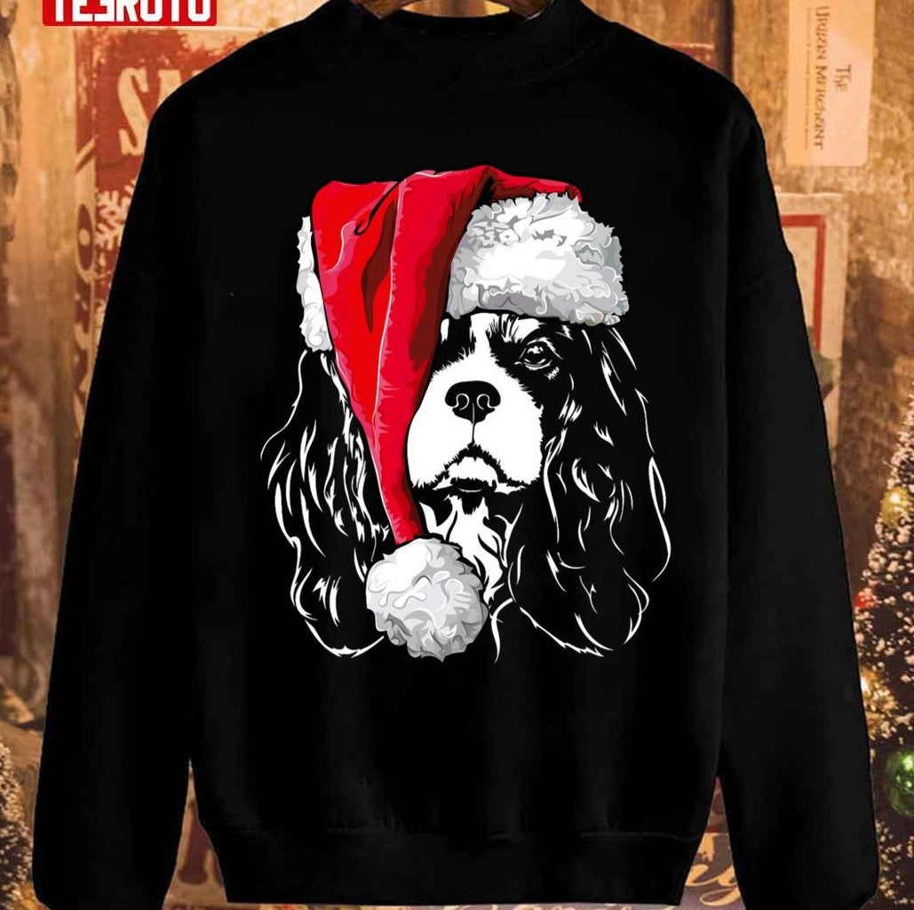 Santa Cavalier King Charles Spaniel Christmas Dogs Sweatshirt - T-Shirt, Sweatshirt, Hoodie
