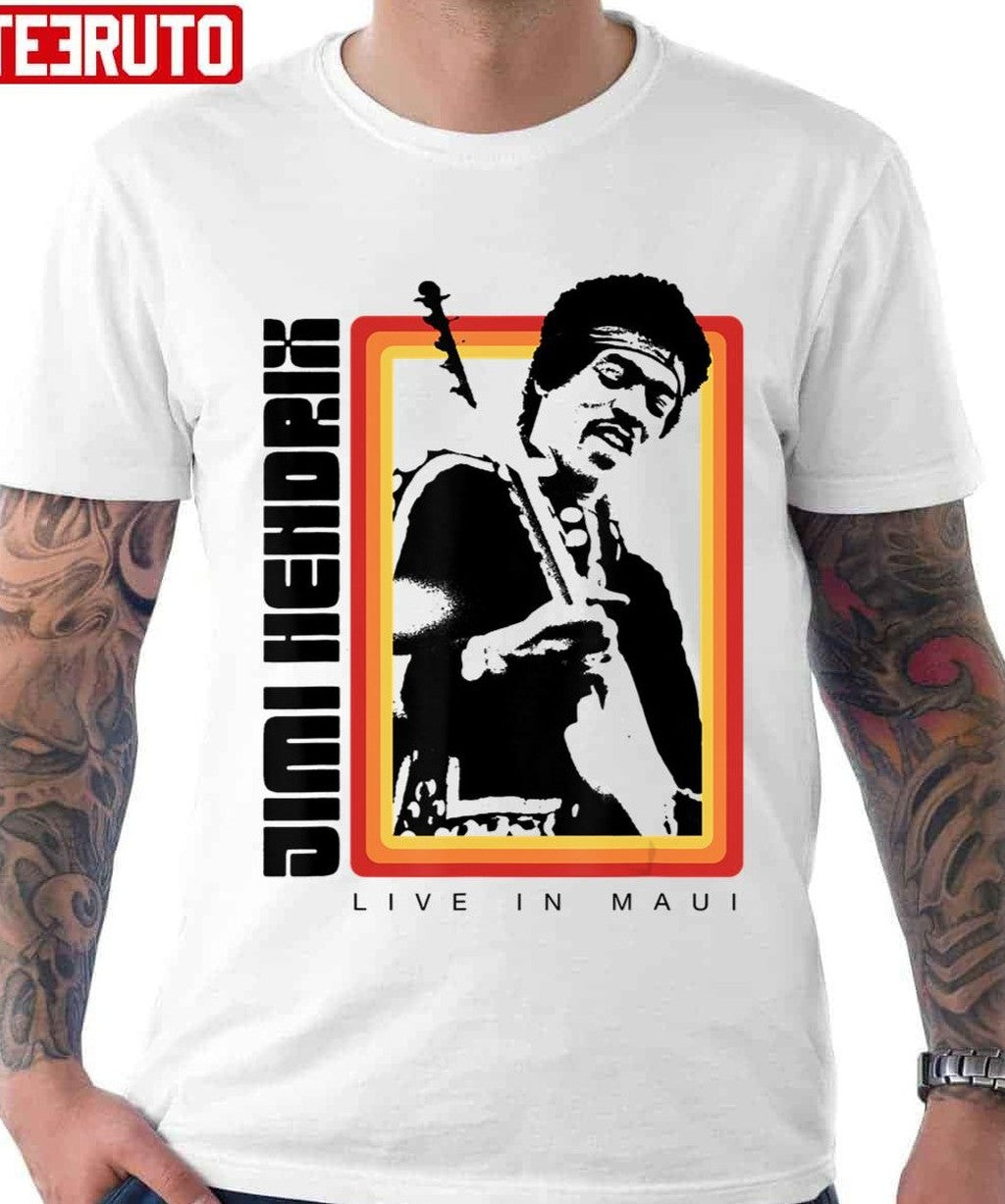 Official Live In Maui Photo Jimi Hendrix Unisex T-Shirt - T-Shirt, Sweatshirt, Hoodie