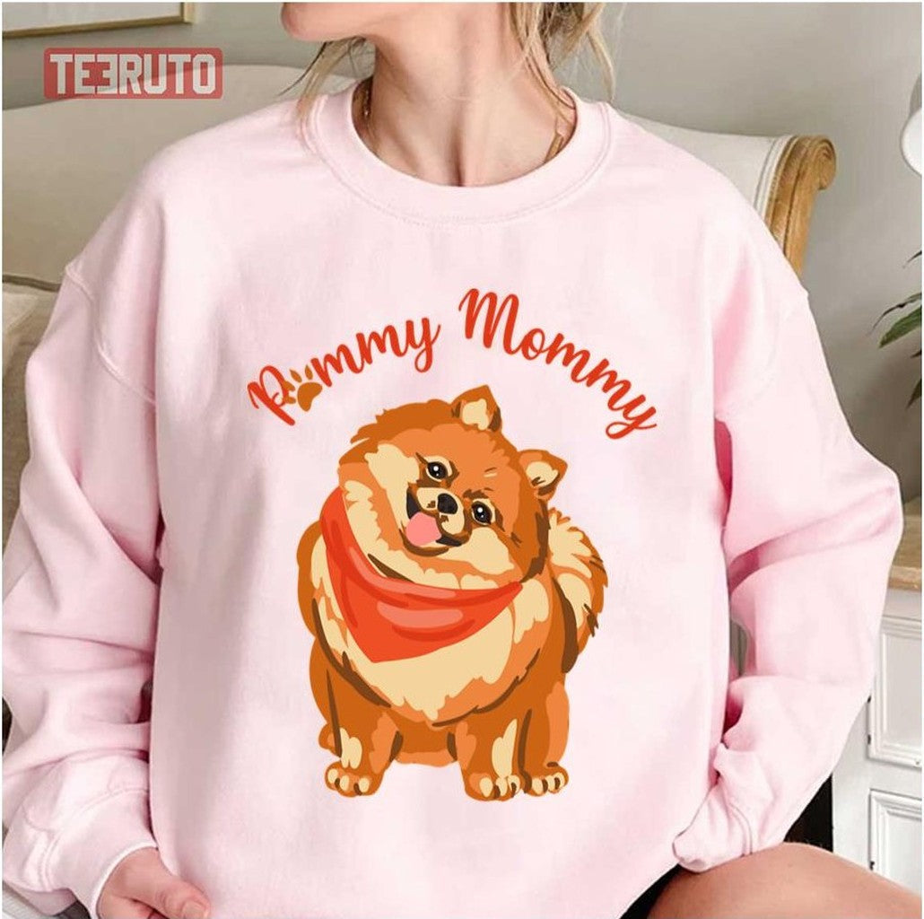 Pommy Mommy Fluffy Red Pomeranian Dog Unisex Sweatshirt - T-Shirt, Sweatshirt, Hoodie