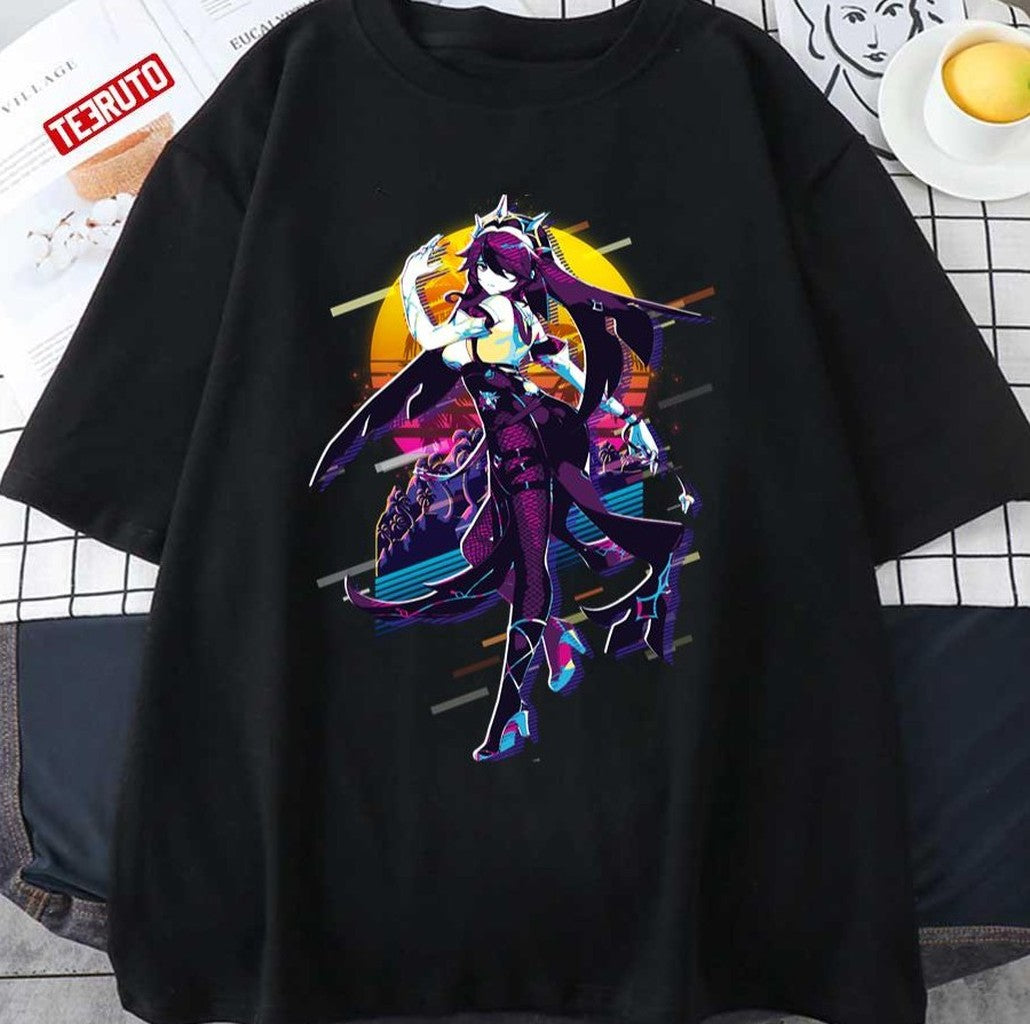 Rosaria Genshin Impact 80s Retro Unisex T-shirt - T-Shirt, Sweatshirt, Hoodie
