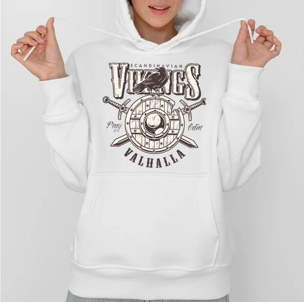 Shields And Sword Design Viking Valhalla Unisex Hoodie - T-Shirt, Sweatshirt, Hoodie