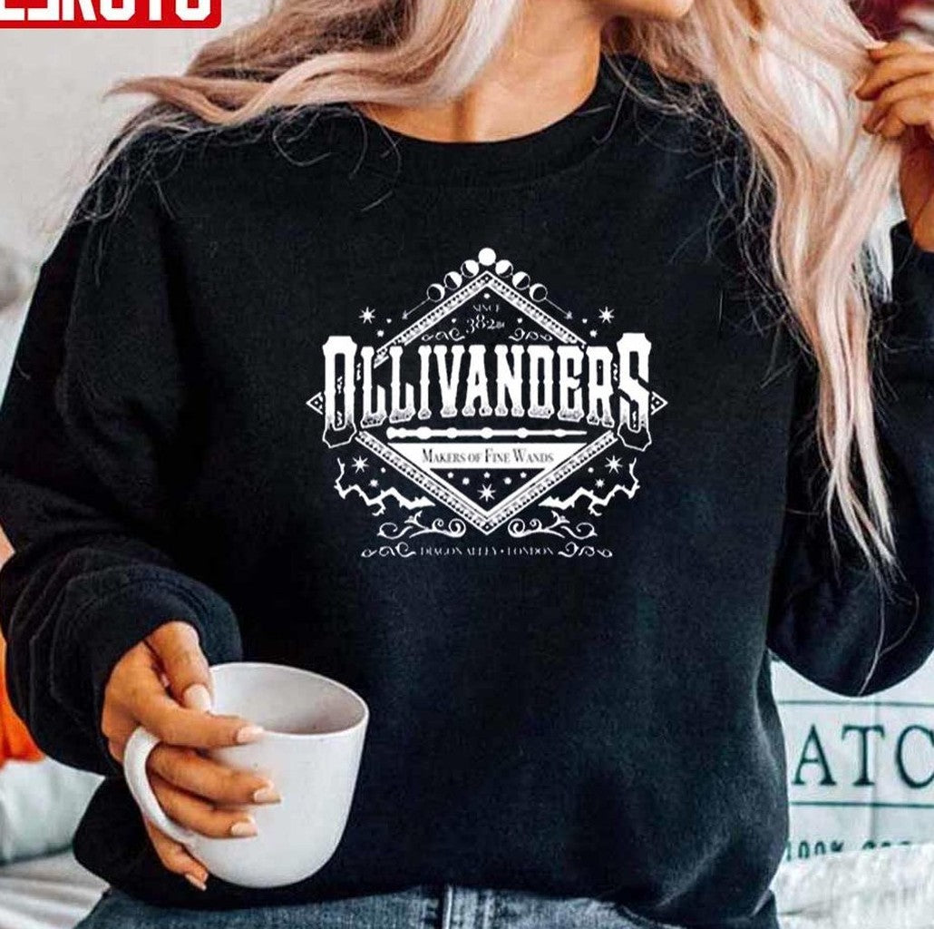 Ollivanders Makers Of Fine Wands Since 382 Bc Nerd Bookworm Fantasy Geek Wizard Vacation Unisex Sweatshirt - T-Shirt, Sweatshirt, Hoodie