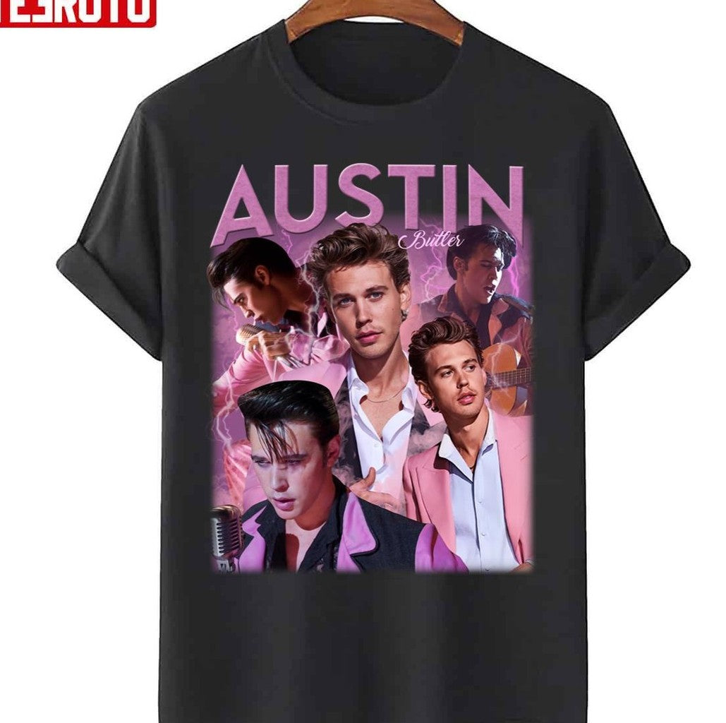 Pink Design Austin Butler 90s Portrait Unisex T-Shirt - T-Shirt, Sweatshirt, Hoodie