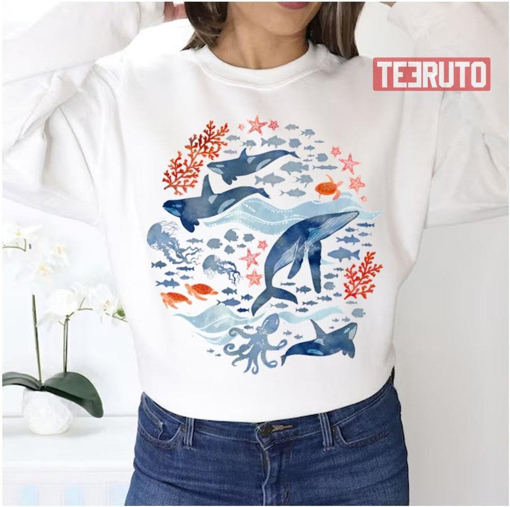 Ocean Life Sea Creatures Unisex Sweatshirt - T-Shirt, Sweatshirt, Hoodie