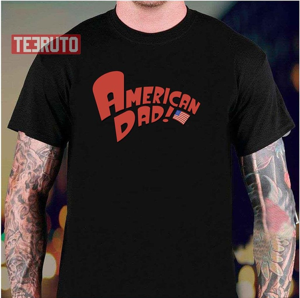 Red Text American Dad Logo Unisex T-Shirt - T-Shirt, Sweatshirt, Hoodie