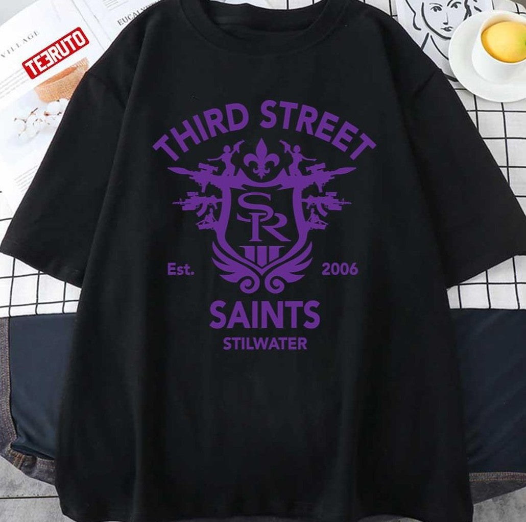 Saints Stilwater Saints Row 3 Tribute Emblem Purple Unisex T-shirt - T-Shirt, Sweatshirt, Hoodie