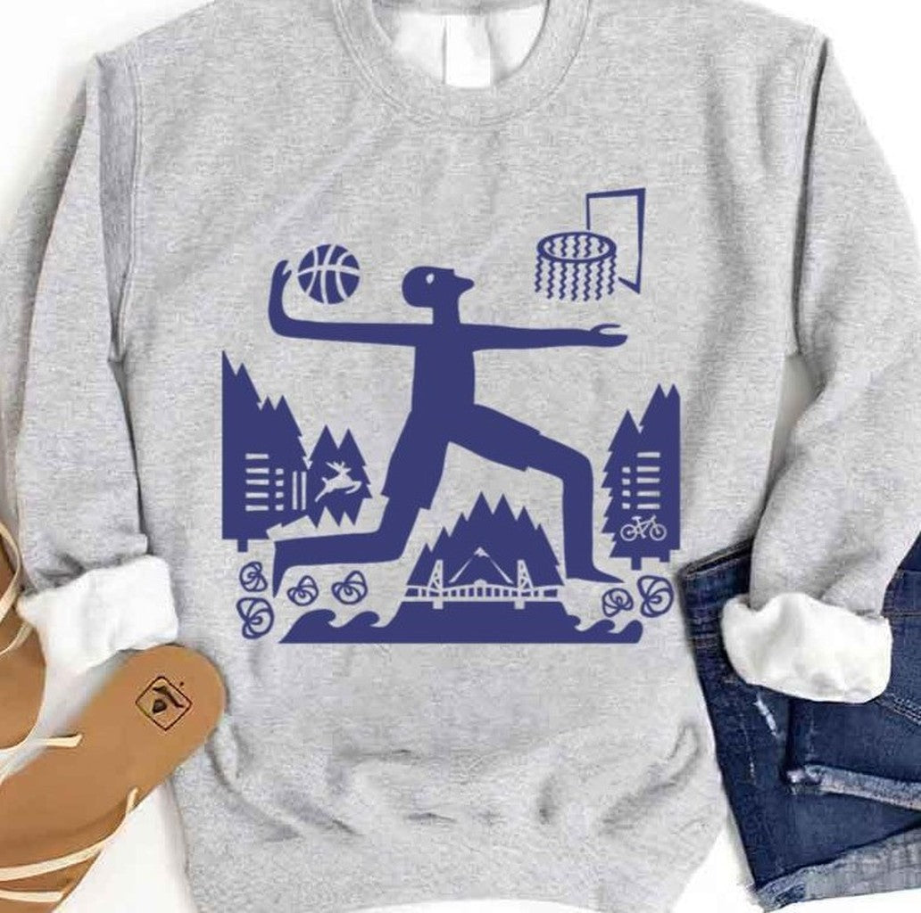 Portland Trail Blazers Inspired Art Unisex Sweatshirt - T-Shirt, Sweatshirt, Hoodie