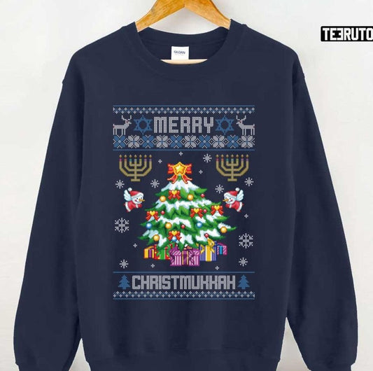 Angel Santa Merry Chrismukkah Jewish Christmas Hanukkah Chanukah Unisex Sweatshirt - T-Shirt, Sweatshirt, Hoodie