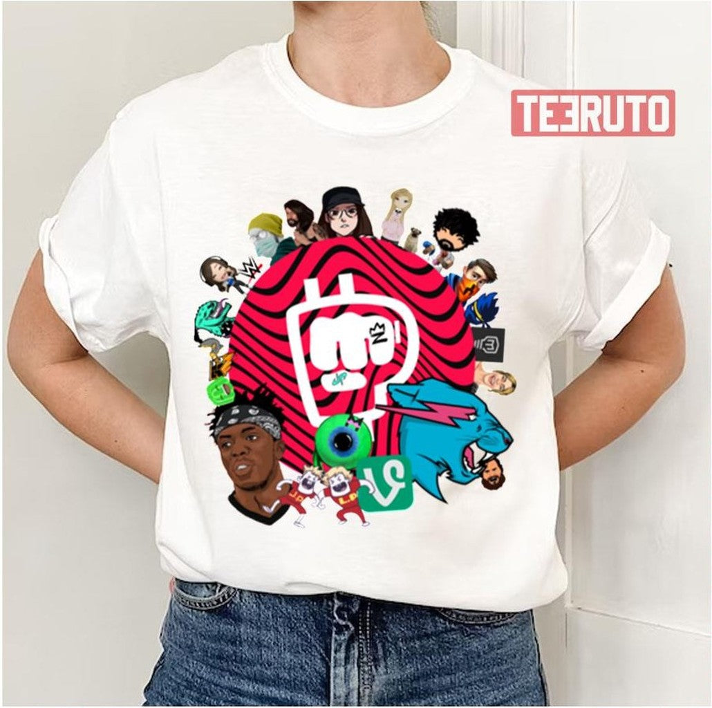 Popular Youtubers Logo Combined Active Unisex T-Shirt - T-Shirt, Sweatshirt, Hoodie