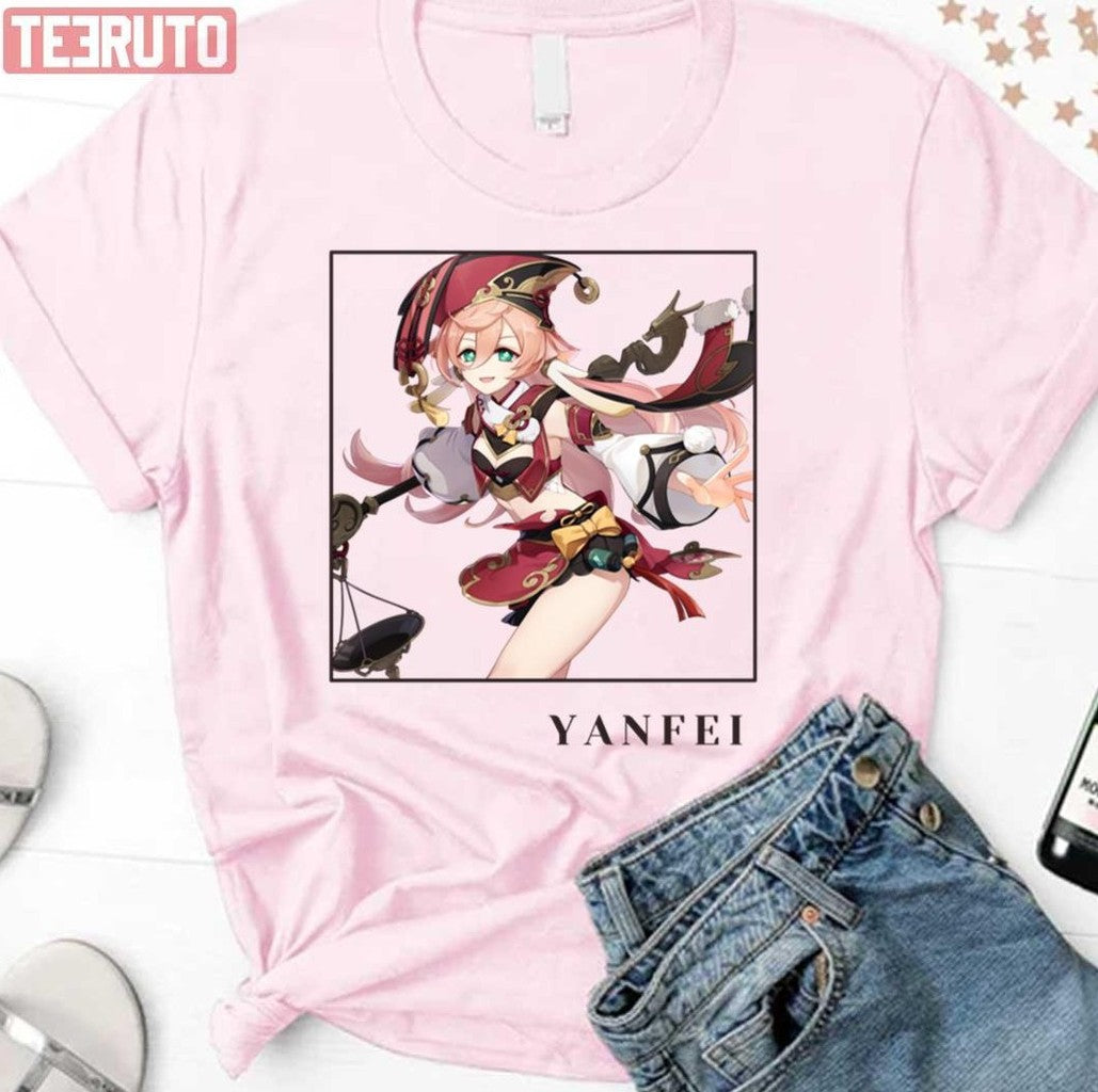 Animated Art Yanfei Genshin Impact Unisex T-Shirt - T-Shirt, Sweatshirt, Hoodie