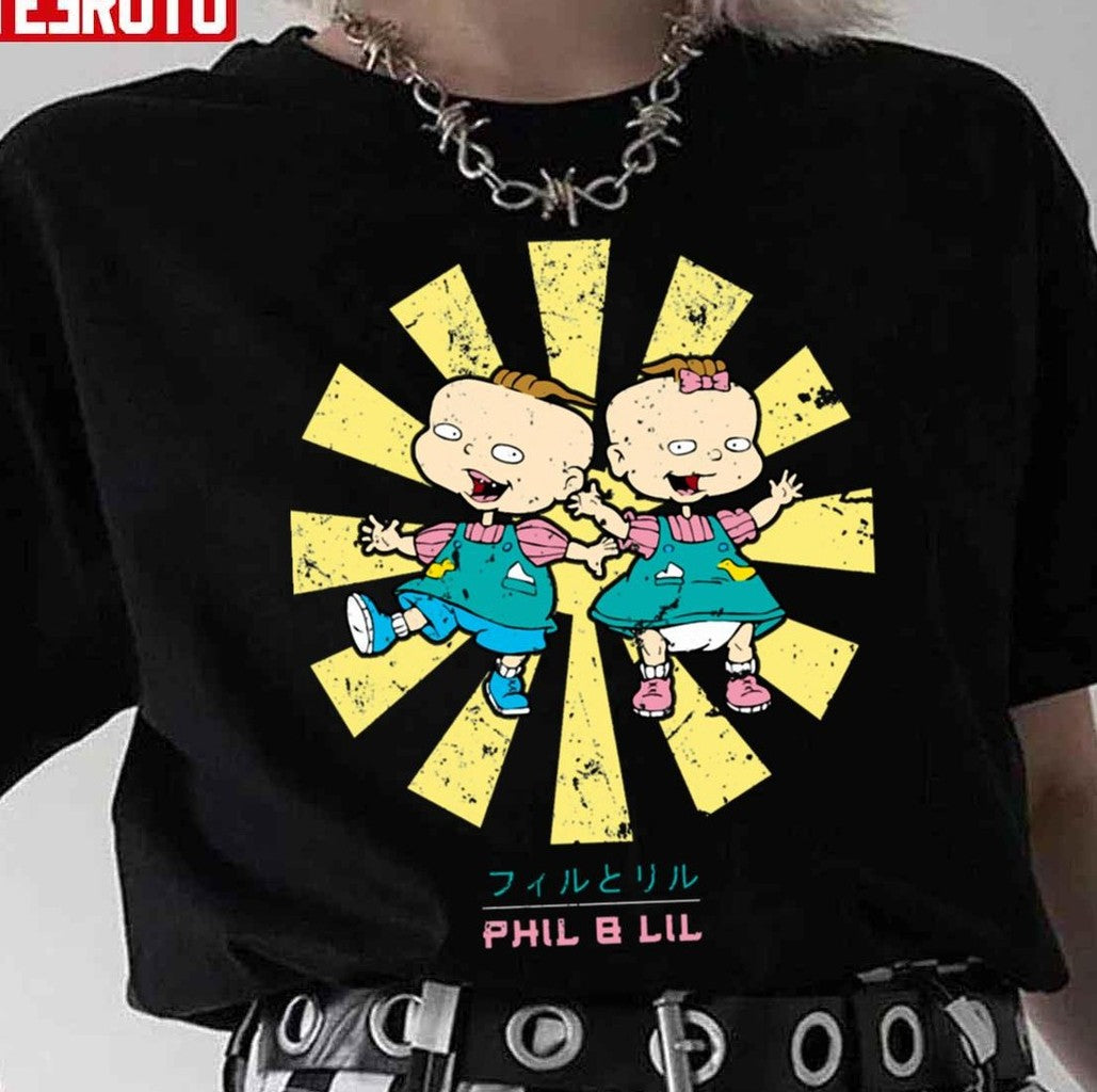 Phil And Lil Retro Japanese Rugrats Unisex T-Shirt - T-Shirt, Sweatshirt, Hoodie