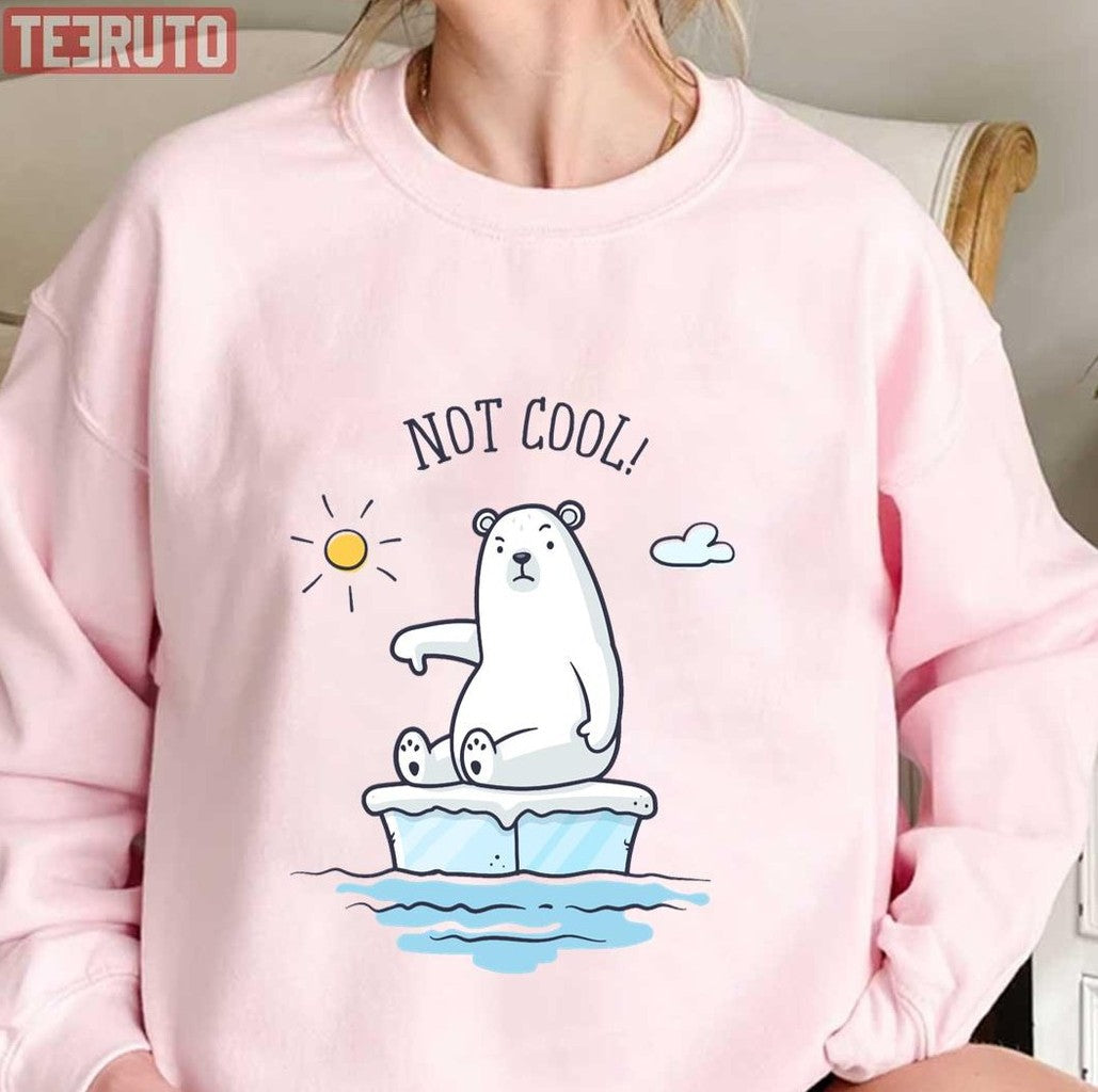 Polar Bear Global Warming Is Not Cool Premium Scoop Unisex Sweatshirt - - T-Shirt, Sweatshirt, Hoodie