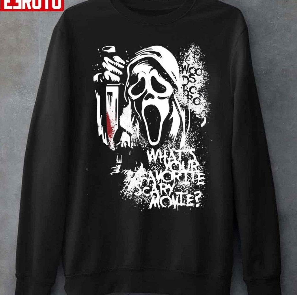 Retro Scream What's Your Favorite Scary Movie Woo Ds Bo Ro Unisex Sweatshirt - T-Shirt, Sweatshirt, Hoodie