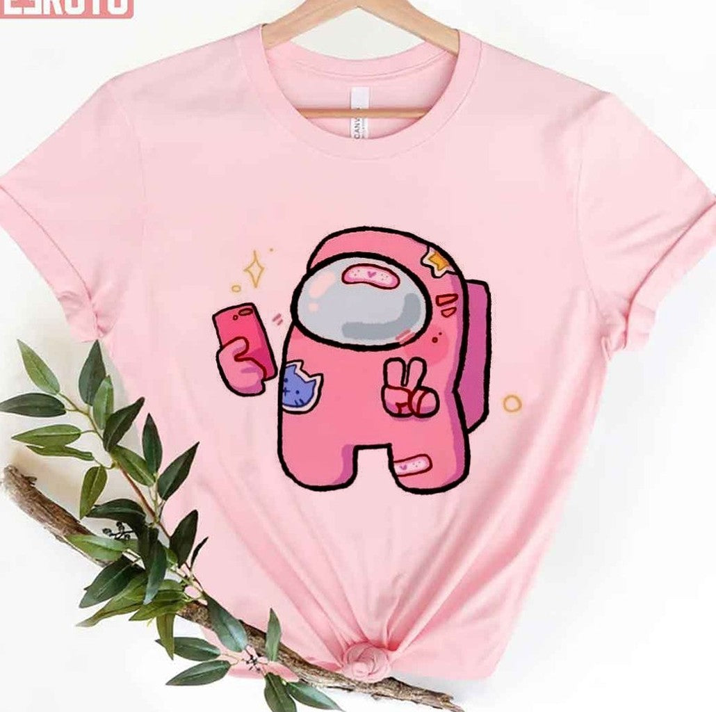 Pink Girl Among Us Design Game Unisex T-Shirt - T-Shirt, Sweatshirt, Hoodie
