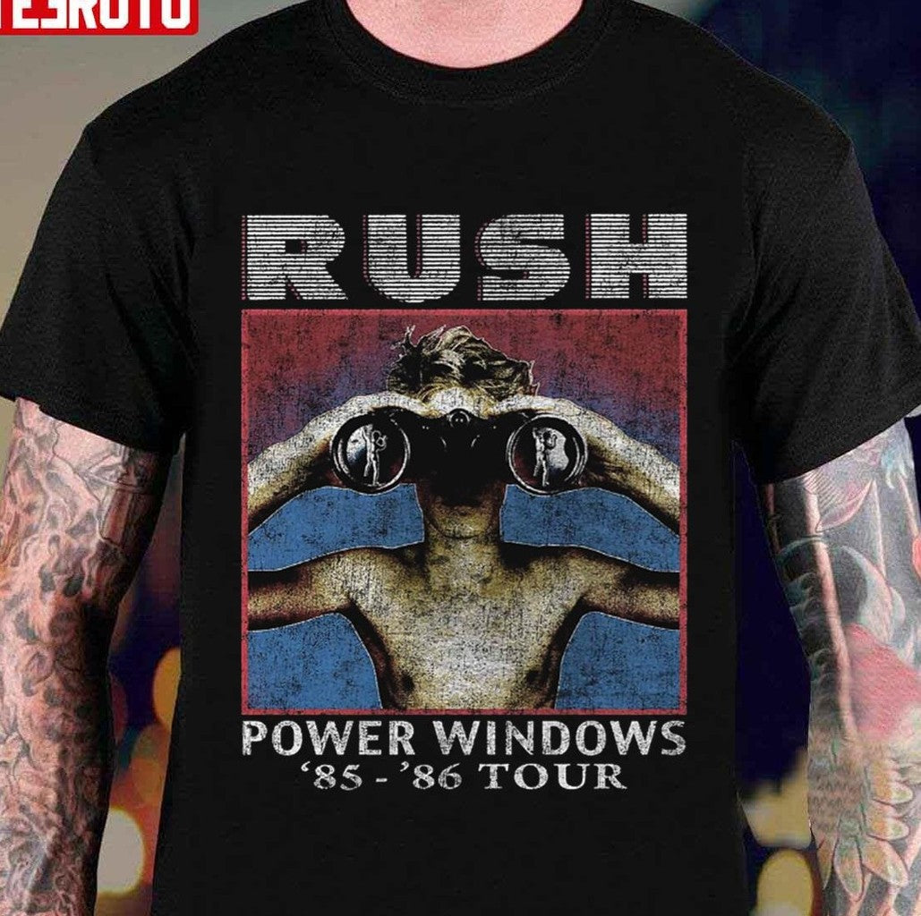 Rush Band Teropong Power Windows 85-86 Tour Unisex T-shirt - T-Shirt, Sweatshirt, Hoodie