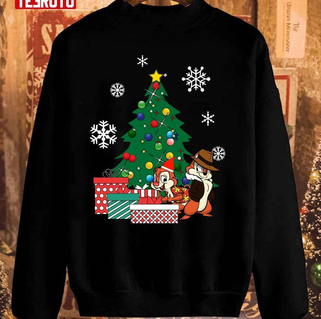 Around The Cartoon Chip N Dale Rangers Christmas Tree Unisex Sweatshirt - T-Shirt, Sweatshirt, Hoodie