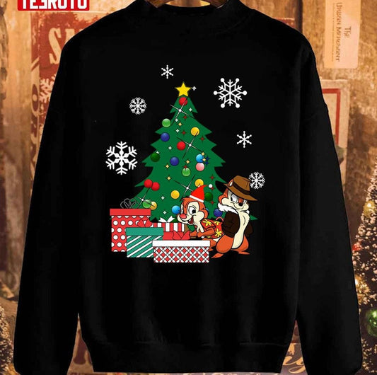 Around The Cartoon Chip N Dale Rangers Christmas Tree Unisex Sweatshirt - T-Shirt, Sweatshirt, Hoodie