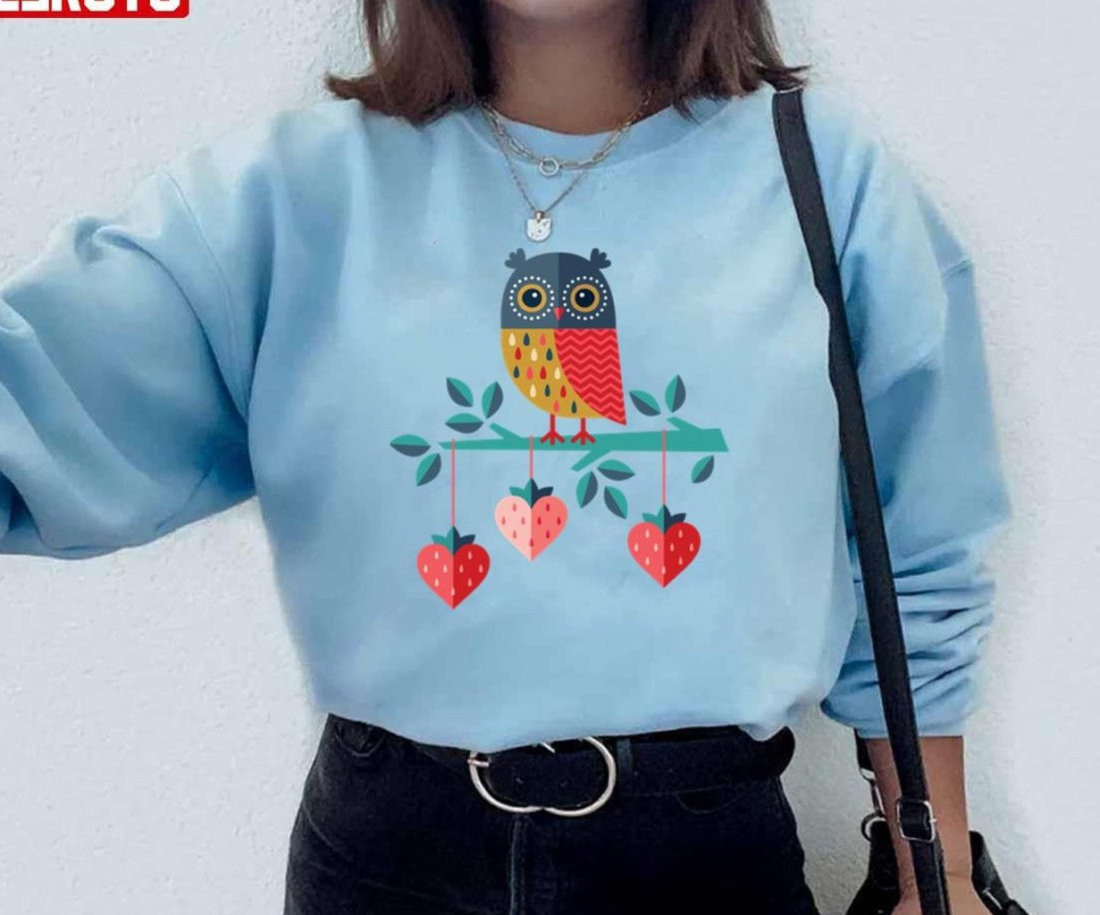 Owl Always Love You Cute Owl Draw Stawberry Unisex Sweatshirt - T-Shirt, Sweatshirt, Hoodie