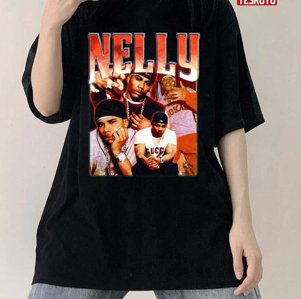 Nelly Vintage 90s Bootleg Rap Style Retro Unisex T-Shirt - T-Shirt, Sweatshirt, Hoodie