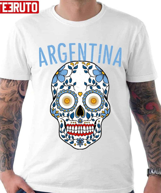 Argentina Calavera World Soccer Cup 2018 Russia Argentina Team Unisex T-shirt - T-Shirt, Sweatshirt, Hoodie