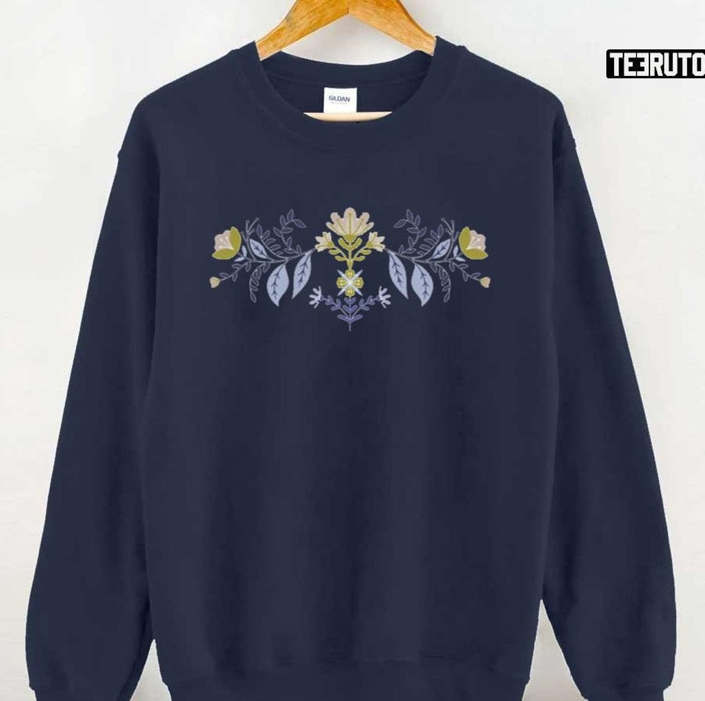 Scandinavian Folk Art Aesthetic Flowers Unisex Sweatshirt - T-Shirt, Sweatshirt, Hoodie