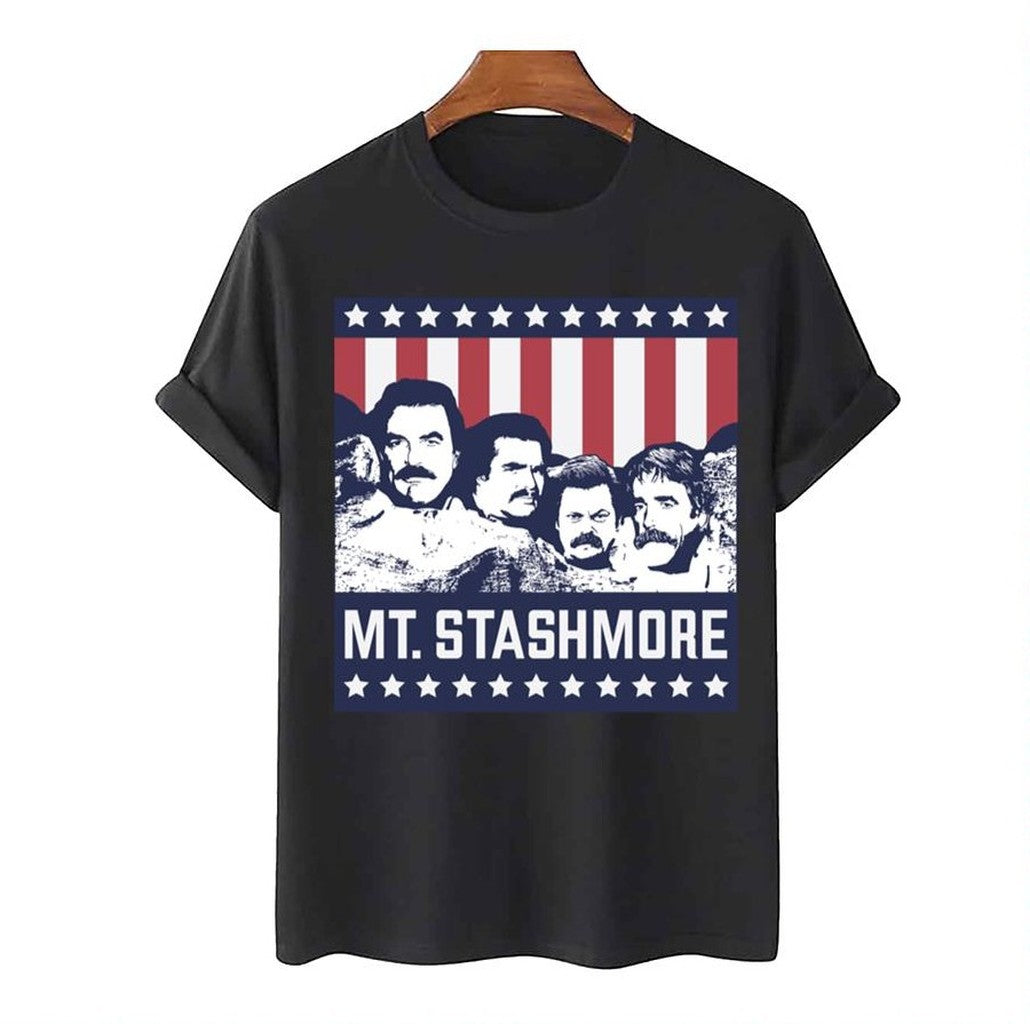 Mount Stashmore Celebrity Mustaches Unisex T-Shirt - T-Shirt, Sweatshirt, Hoodie