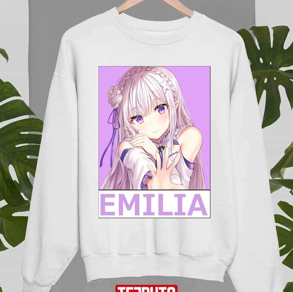Poster Style Rezero Emilia Unisex Sweatshirt - T-Shirt, Sweatshirt, Hoodie