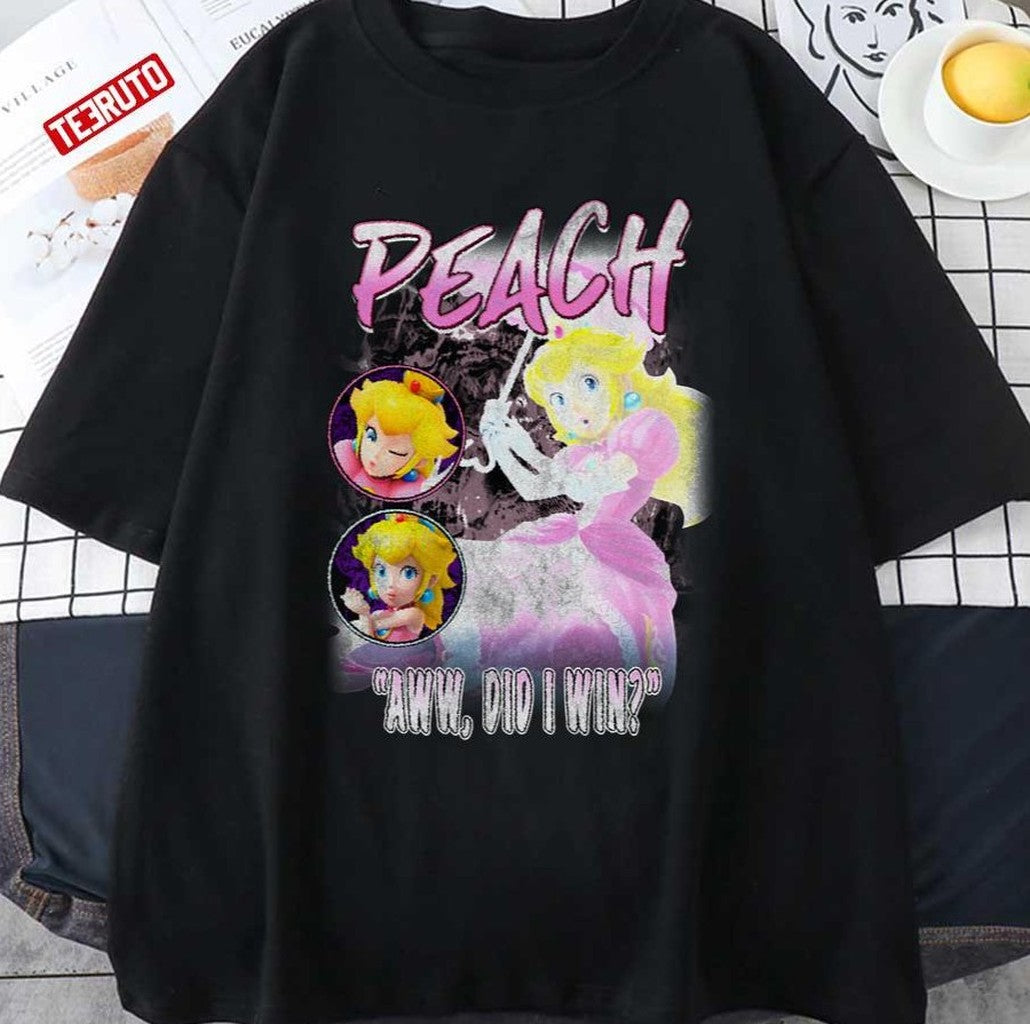 Peach Pink Princess Aww Did I Win Smash Bros Vintage Graphic Unisex T-shirt - T-Shirt, Sweatshirt, Hoodie