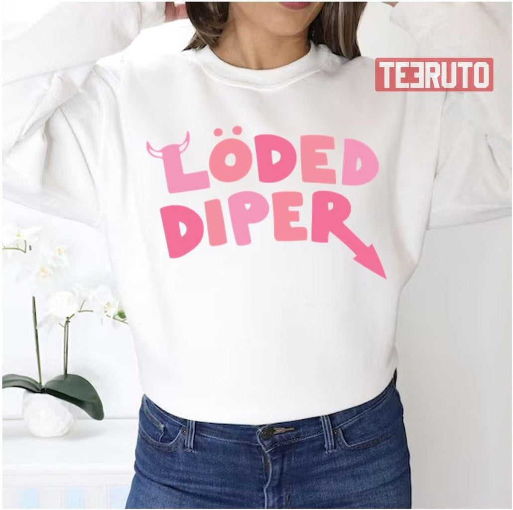 Pink Text Design Rodrick Heffley Loded Diper Unisex Sweatshirt - T-Shirt, Sweatshirt, Hoodie