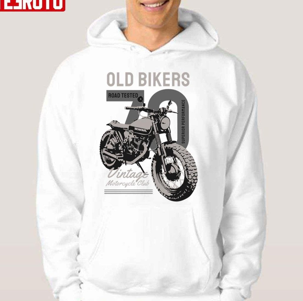 Old Bikers Motorcycle Road Tested Unisex Hoodie - T-Shirt, Sweatshirt, Hoodie